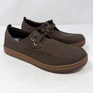 L.L. Bean Campside 2-Eye Boat Shoes Men's 10 Brown Lace Up Canvas Casual Rare